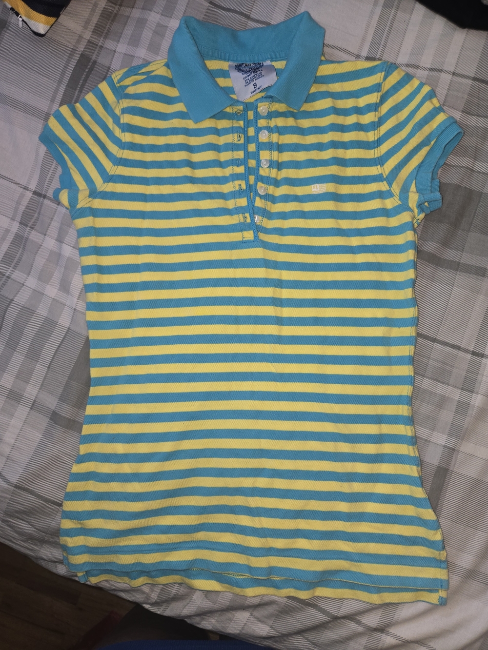 Polo by Ralph Lauren Yellow and Turquoise Striped Polo Shirt